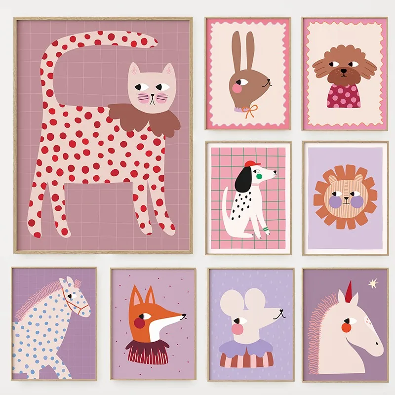 Home Improvement Kids - Cartoon Cute Animals Illustration Poster Dog