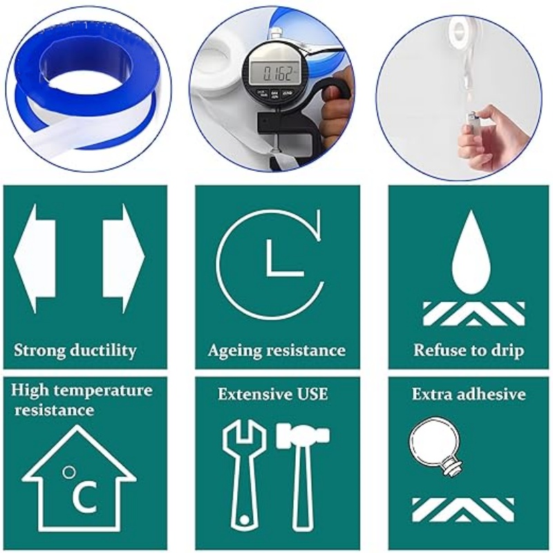5PCS Seal Tape Thread Seal Wat - Plumbing Tape Ptfe 评论和价格
