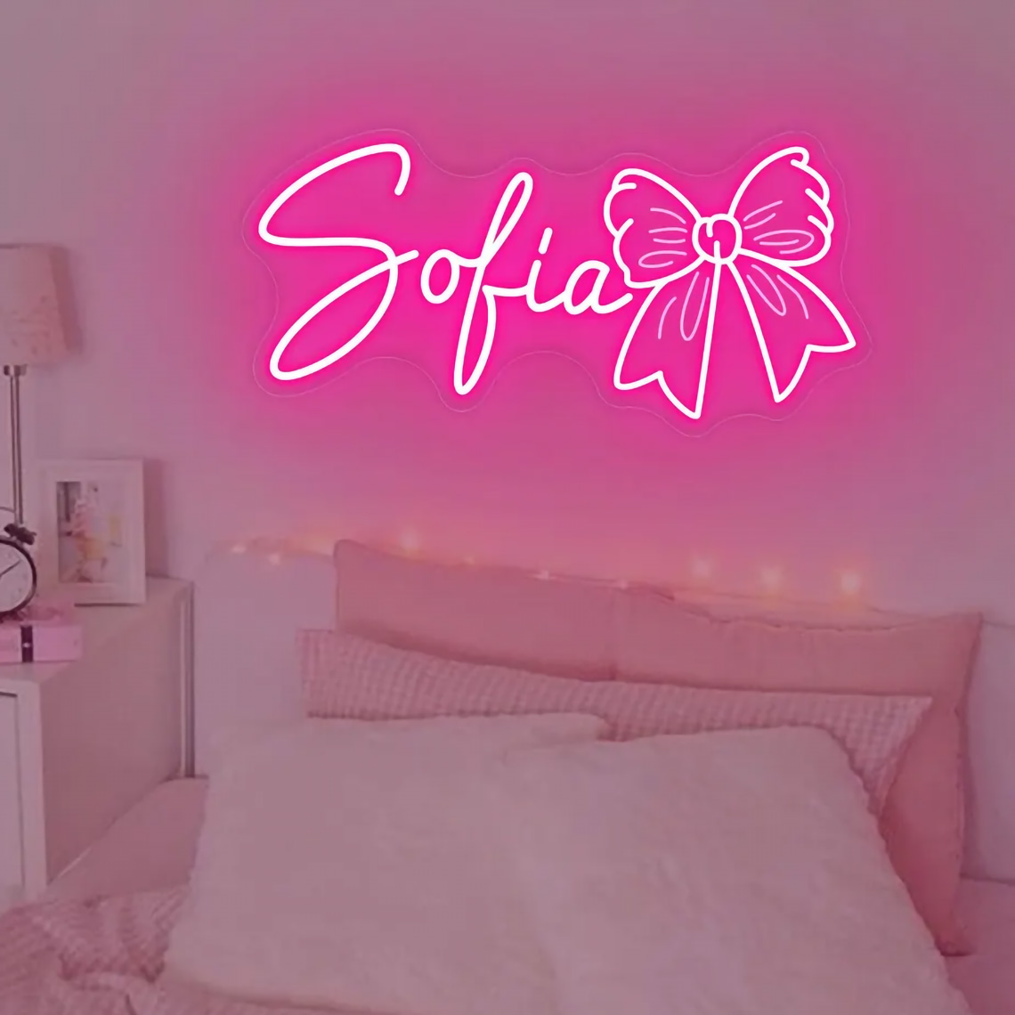 Custom Bow Name Neon Sign for  - Home Improvement Kids 评论和价格