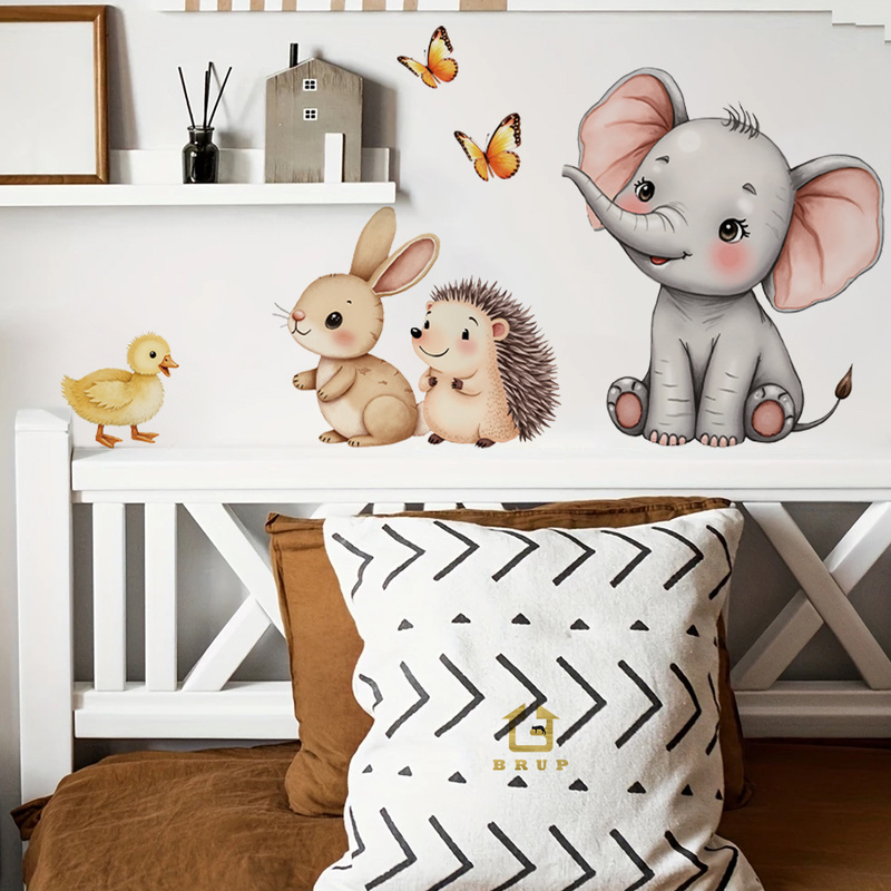 Cartoon Animal Wall Sticker -  - Home Improvement Kids 评论和价格