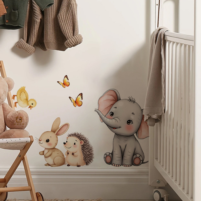 Cartoon Animal Wall Sticker -  - Home Improvement Kids 评论和价格