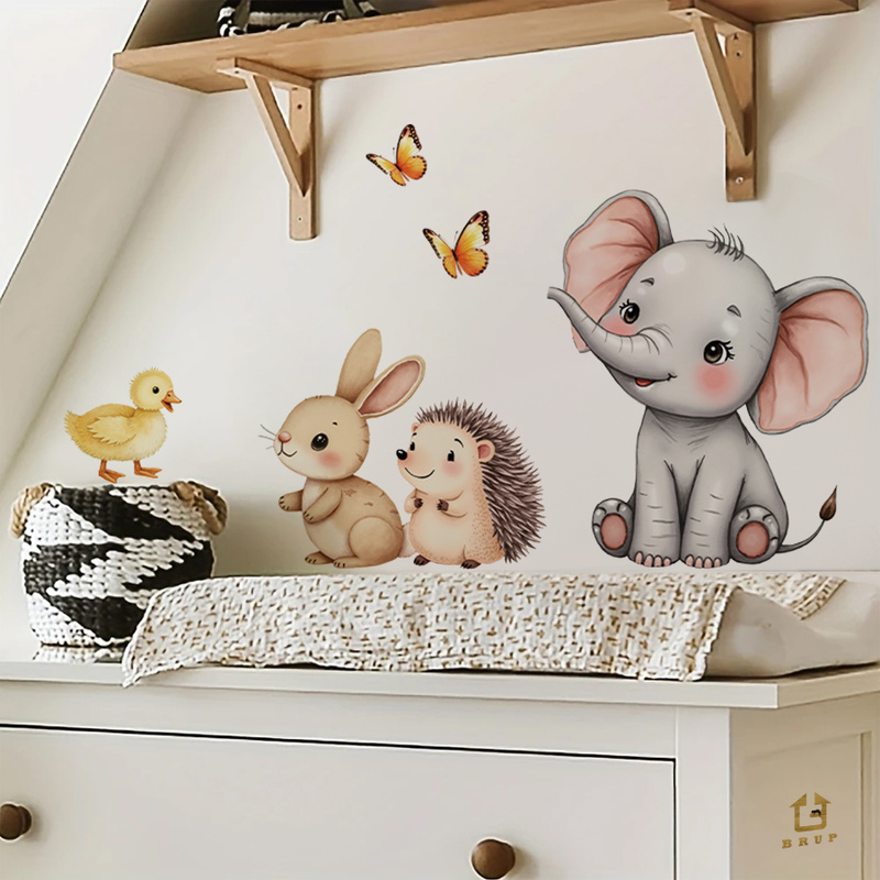 Cartoon Animal Wall Sticker -  - Home Improvement Kids 评论和价格